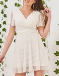 Εικόνα από Μεσάτο μίνι φόρεμα κρουαζέ Λευκό