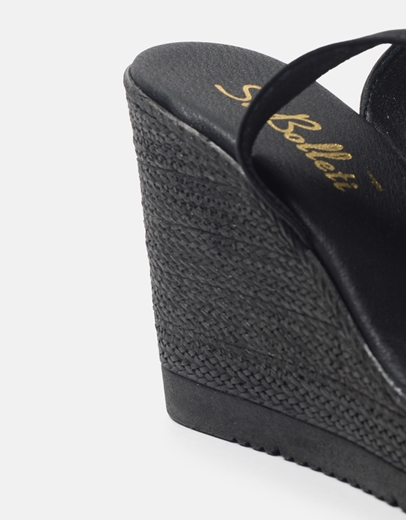 Εικόνα της Πλατφόρμες Ελληνικής Κατασκευής με μπαρέτα και λουράκι από strass Μαύρο