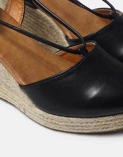 Εικόνα της Εσπαντρίγιες με δέσιμο lace up Μαύρο