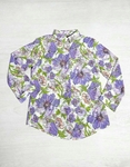 Εικόνα από Πουκάμισο με κρυφά κουμπιά και print λουλούδια Λιλά