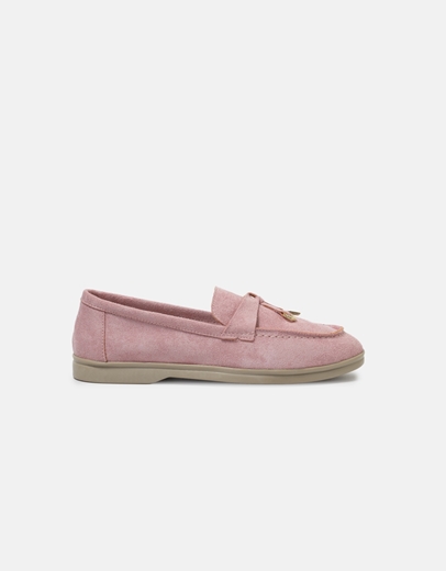 Εικόνα της Flat loafers με διακοσμητικά στοιχεία Ροζ