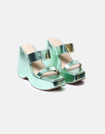 Εικόνα της Μονόχρωμες μεταλλιζέ πλατφόρμες με διπλή φάσα Πράσινο