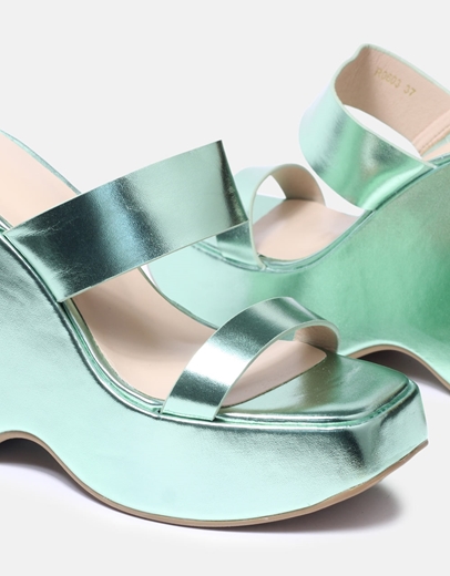 Εικόνα της Μονόχρωμες μεταλλιζέ πλατφόρμες με διπλή φάσα Πράσινο