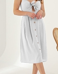 Εικόνα από Γυναικείο φόρεμα με δέσιμο στο μπούστο Λευκό