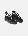 Εικόνα από Σανδάλια flatforms με λουράκια από strass Μαύρο
