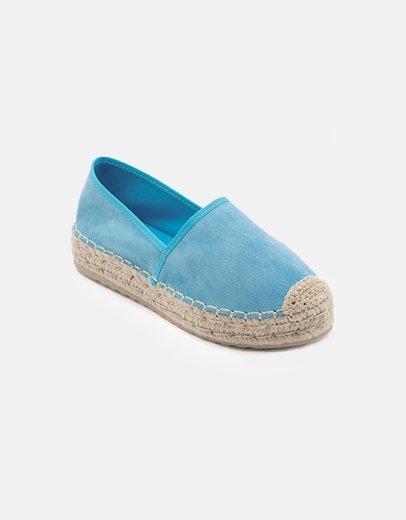 Εικόνα της Suede εσπαντρίγιες με διακοσμητική ραφή Σιέλ