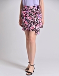 Εικόνα από Mini φούστα φάκελος με print λουλούδια Μαύρο