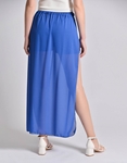 Εικόνα από Skort μονόχρωμο με μακριά φούστα με σκίσιμο Μπλε