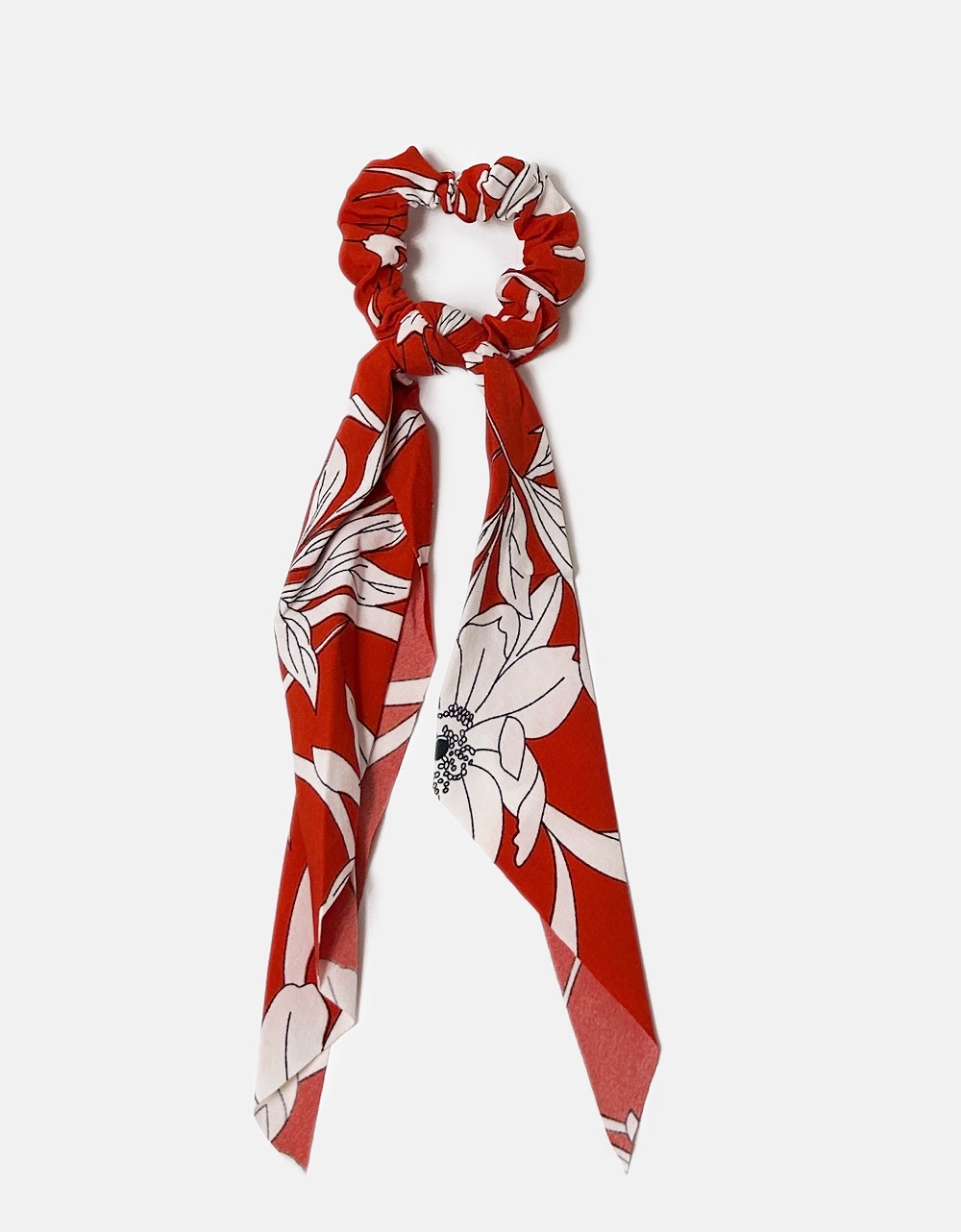 Εικόνα από Scrunchies με κορδέλα σε floral μοτίβο Κόκκινο