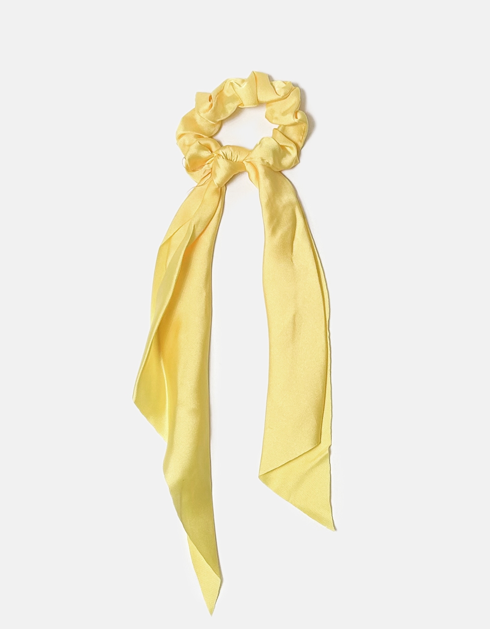 Εικόνα από Basic μονόχρωμα scrunchies με κορδέλα Κίτρινο