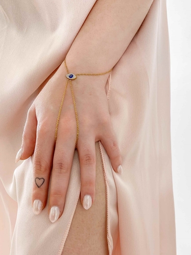 Εικόνα της Βραχιόλι δαχτυλίδι από ανοξείδωτο ατσάλι Χρυσό