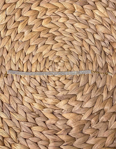 Εικόνα της Βραχιόλι χειρός με strass από ανοξείδωτο ατσάλι Χρυσό