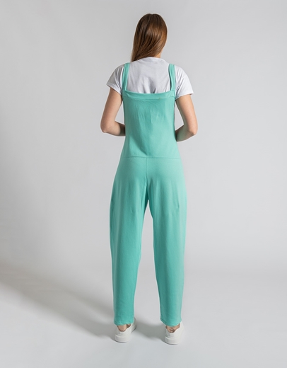 Εικόνα της Μονόχρωμη σαλοπέτα με τσέπες στο πλάι Τιρκουάζ