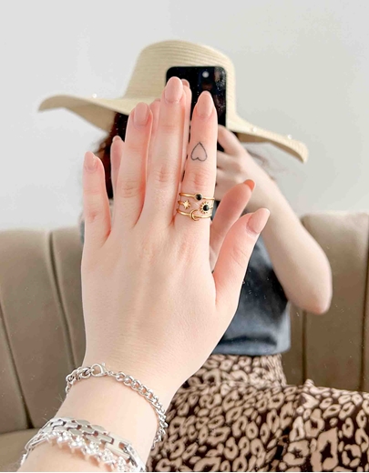 Εικόνα της Δαχτυλίδι star moon sun από ανοξείδωτο ατσάλι Μαύρο