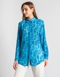 Εικόνα από Πουκάμισο με boho pattern και κρυφά κουμπιά Μπλε