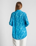 Εικόνα από Πουκάμισο με boho pattern και κρυφά κουμπιά Μπλε
