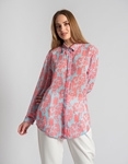 Εικόνα από Πουκάμισο με boho pattern και κρυφά κουμπιά Σιέλ
