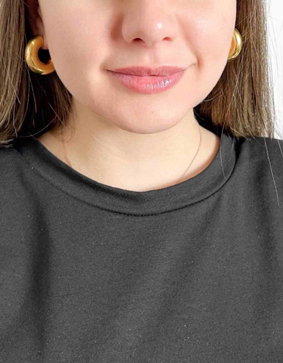 Εικόνα της Σκουλαρίκια κρίκοι από ανοξείδωτο ατσάλι Χρυσό