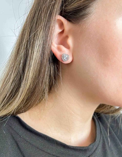 Εικόνα της Σκουλαρίκια καρδούλες από ανοξείδωτο ατσάλι Ασημί