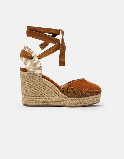 Εικόνα της Γυναικείες εσπαντρίγιες με διακοσμητικό πλέξιμο lace up μονόχρωμες Ταμπά