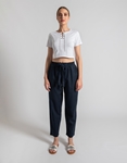 Εικόνα από Βαμβακερό crop top μονόχρωμο με αλυσίδα Λευκό