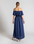 Εικόνα από Βαμβακερό off shoulders maxi φόρεμα με βολάν Navy