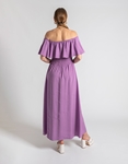 Εικόνα από Βαμβακερό off shoulders maxi φόρεμα με βολάν Λιλά