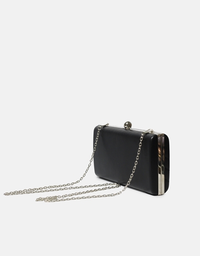 Εικόνα της Τσαντάκι clutch με διακοσμητικές ραφές Μαύρο