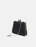 Εικόνα από Clutch υφασμάτινο με διακοσμητικό κλιπ καρδιές Μαύρο