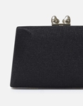 Εικόνα από Clutch υφασμάτινο με διακοσμητικό κλιπ καρδιές Μαύρο