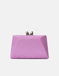 Εικόνα από Clutch υφασμάτινο με διακοσμητικό κλιπ καρδιές Μωβ