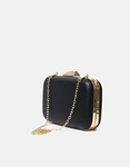 Εικόνα από Basic τσαντάκι clutch με χρυσές λεπτομέρειες Μαύρο