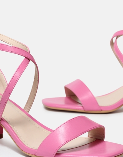 Εικόνα της Basic χαμηλά πέδιλα μονόχρωμα με χιαστί σχέδιο Ροζ