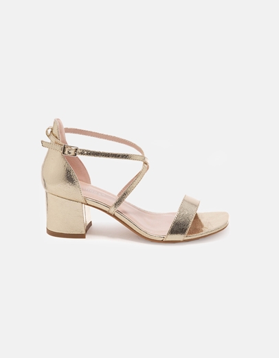 Εικόνα της Basic χαμηλά πέδιλα μονόχρωμα με χιαστί σχέδιο Χρυσό