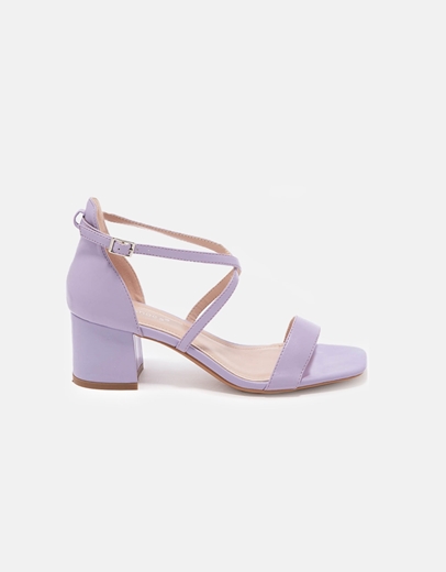 Εικόνα της Basic χαμηλά πέδιλα μονόχρωμα με χιαστί σχέδιο Λιλά