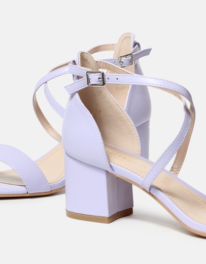 Εικόνα της Basic χαμηλά πέδιλα μονόχρωμα με χιαστί σχέδιο Λιλά