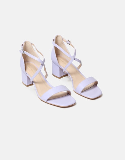 Εικόνα της Basic χαμηλά πέδιλα μονόχρωμα με χιαστί σχέδιο Λιλά