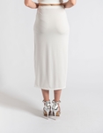 Εικόνα από Midi μονόχρωμη φούστα με σκίσιμο στο πλάι Λευκό