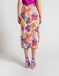 Εικόνα από Floral midi φούστα με σκίσιμο στο πλάι Μωβ