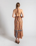 Εικόνα από Boho μεταξωτό maxi φόρεμα με ανοιχτή πλάτη Πορτοκαλί