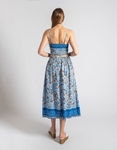 Εικόνα από Floral σετ midi φούστα και crop top από βισκόζη Σιέλ