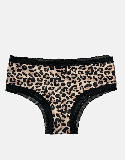 Εικόνα της Brazilian εσώρουχο με δαντέλα και χιαστί σχέδιο Λεοπάρ