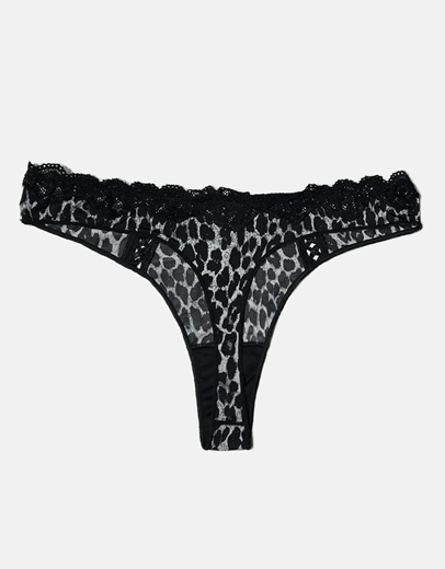 Εικόνα της Eσώρουχο string με λεπτομέρειες δαντέλας Γκρι