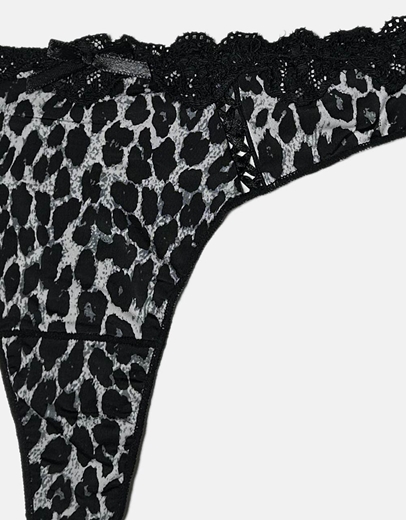 Εικόνα της Eσώρουχο string με λεπτομέρειες δαντέλας Γκρι