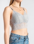 Εικόνα από Bralette μονόχρωμο με δαντέλα και ενίσχυση Γκρι