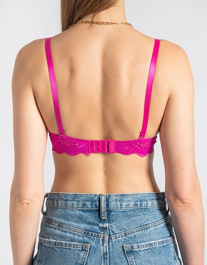 Εικόνα της Σουτιέν με λεπτομέρειες δαντέλας και μπανέλα Φούξια