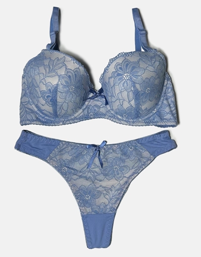 Εικόνα της Σετ εσωρούχων σουτιέν και string με δαντέλα Σιέλ