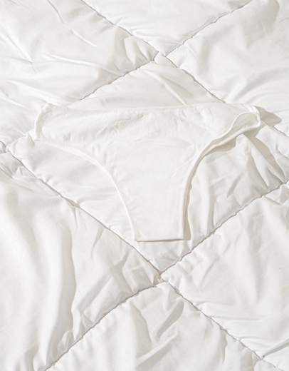 Εικόνα της Γυναικεία σλίπ βαμβακερά μονόχρωμα Λευκό