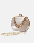 Εικόνα από Clutch με κλιπ πετράδι και χρυσές λεπτομέρειες Σαμπανί