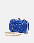 Εικόνα από Τσαντάκι clutch υφασμάτινο με αλυσίδα Μπλε